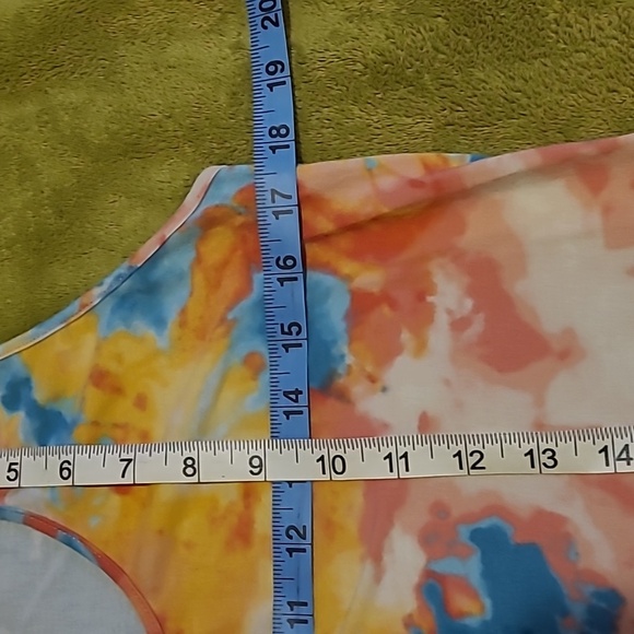 Ambiance Womens Plus Tye Dye Light Blue Pink Red Orange Yellow 95% Cotton SZ 1X - Picture 4 of 7